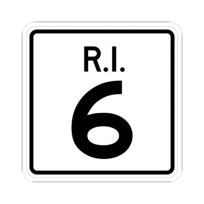 Rhode Island 6 (Rhode Island) (Road Sign) STICKER Vinyl Kiss-Cut Decal 3 Inch White - The Sticker Space