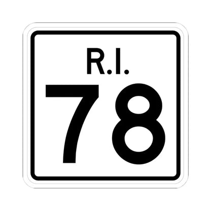 Rhode Island 78 (Rhode Island) (Road Sign) STICKER Vinyl Kiss-Cut Decal 4 Inch White - The Sticker Space