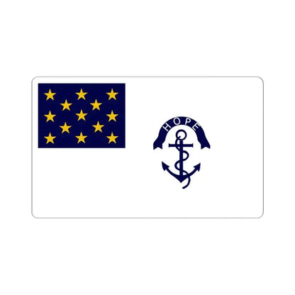 Rhode Island Regimental Flag (United States) STICKER Vinyl Kiss-Cut Decal 4 Inch White - The Sticker Space