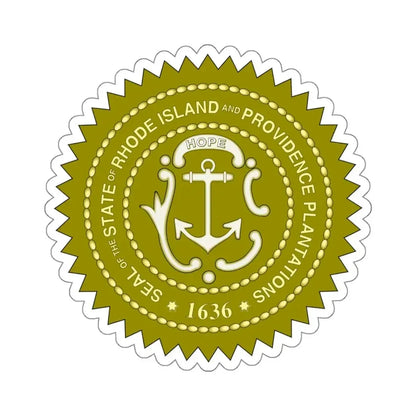Rhode Island State Seal 2 - STICKER Vinyl Kiss-Cut Decal 4 Inch White - The Sticker Space