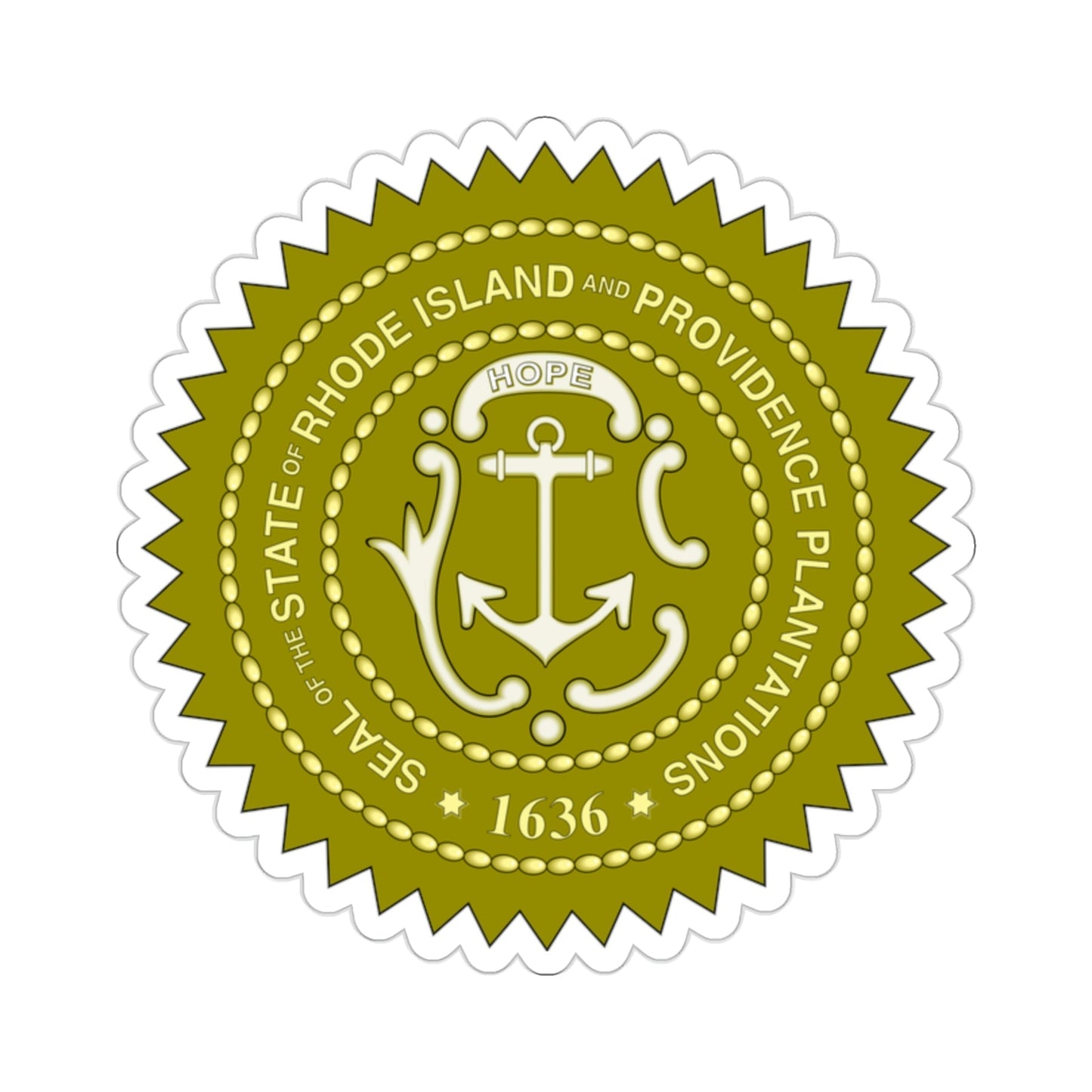 Rhode Island State Seal v2 STICKER Vinyl Die-Cut Decal-2 Inch-The Sticker Space