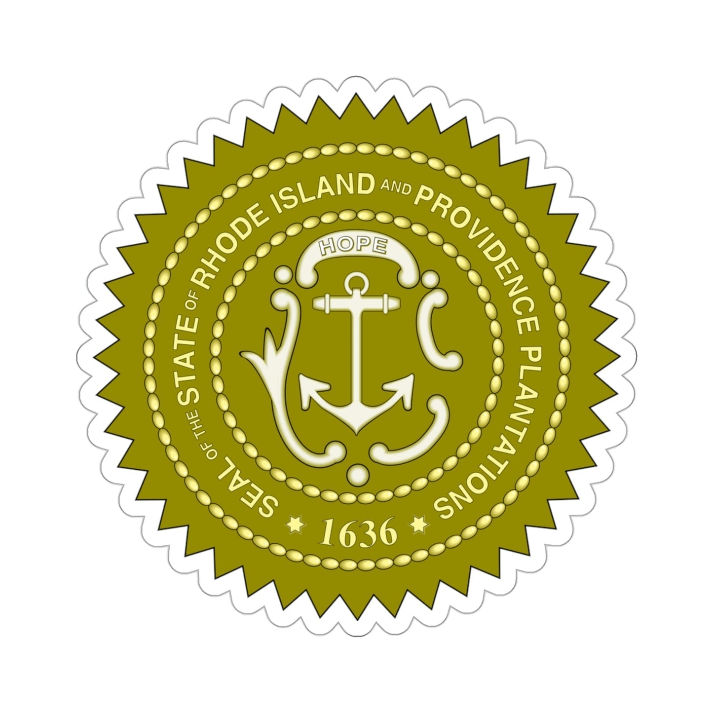 Rhode Island State Seal v2 STICKER Vinyl Die-Cut Decal-3 Inch-The Sticker Space