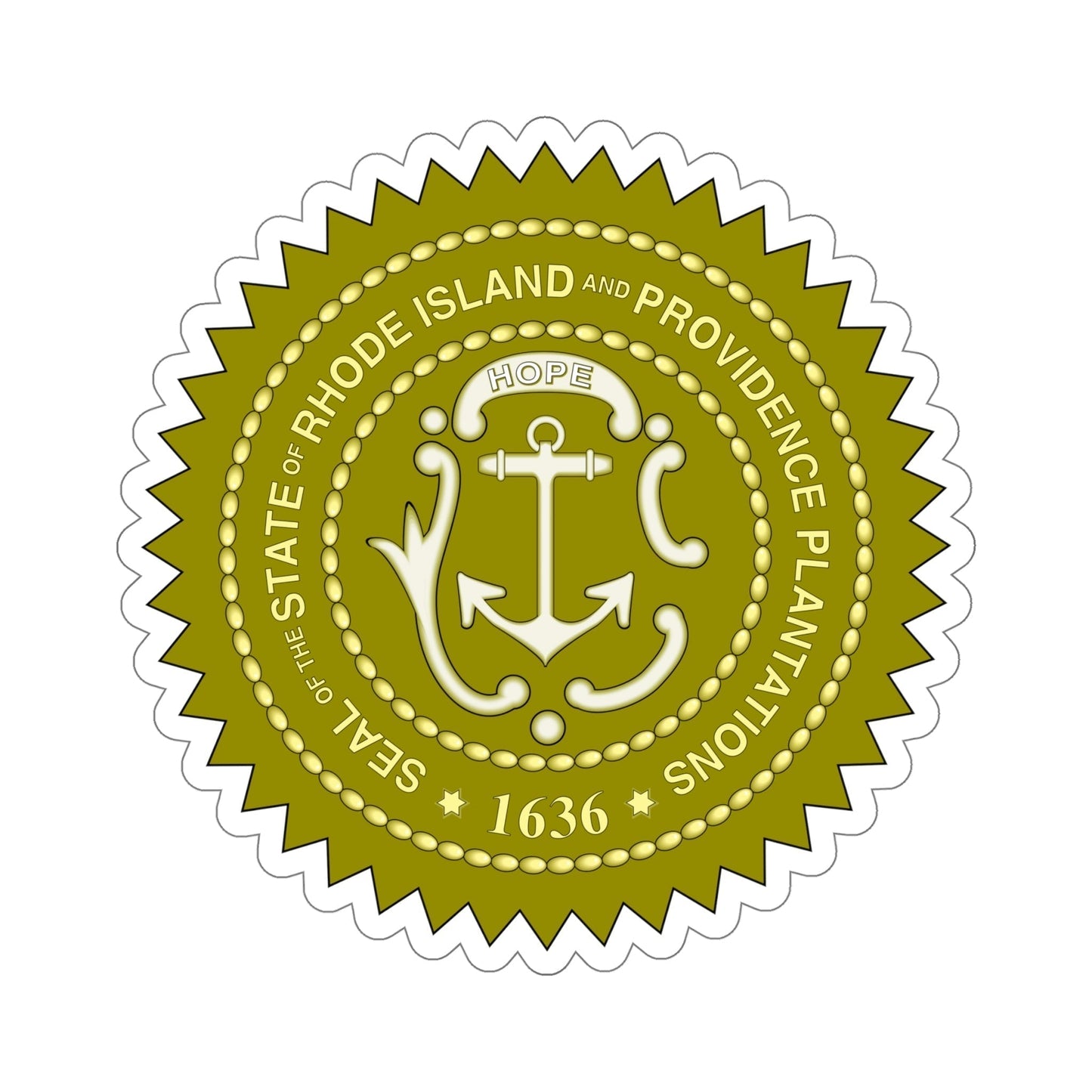 Rhode Island State Seal v2 STICKER Vinyl Die-Cut Decal-6 Inch-The Sticker Space