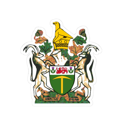 Rhodesian coat of arms Sag (Zimbabwe) (Coat of Arms) STICKER Vinyl Kiss-Cut Decal 3 Inch White - The Sticker Space