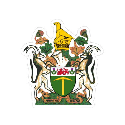 Rhodesian coat of arms Sag (Zimbabwe) (Coat of Arms) STICKER Vinyl Kiss-Cut Decal 4 Inch White - The Sticker Space