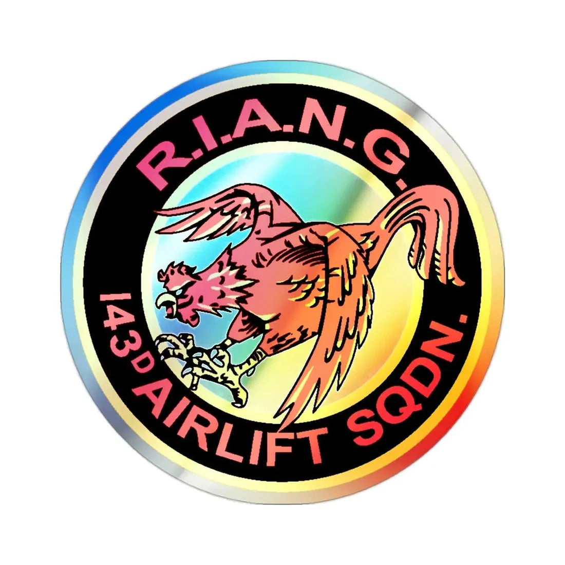 R.I.A.N.G. 143rd Airlift Sq (U.S. Air Force) Holographic STICKER Die-Cut Vinyl Decal - The Sticker Space