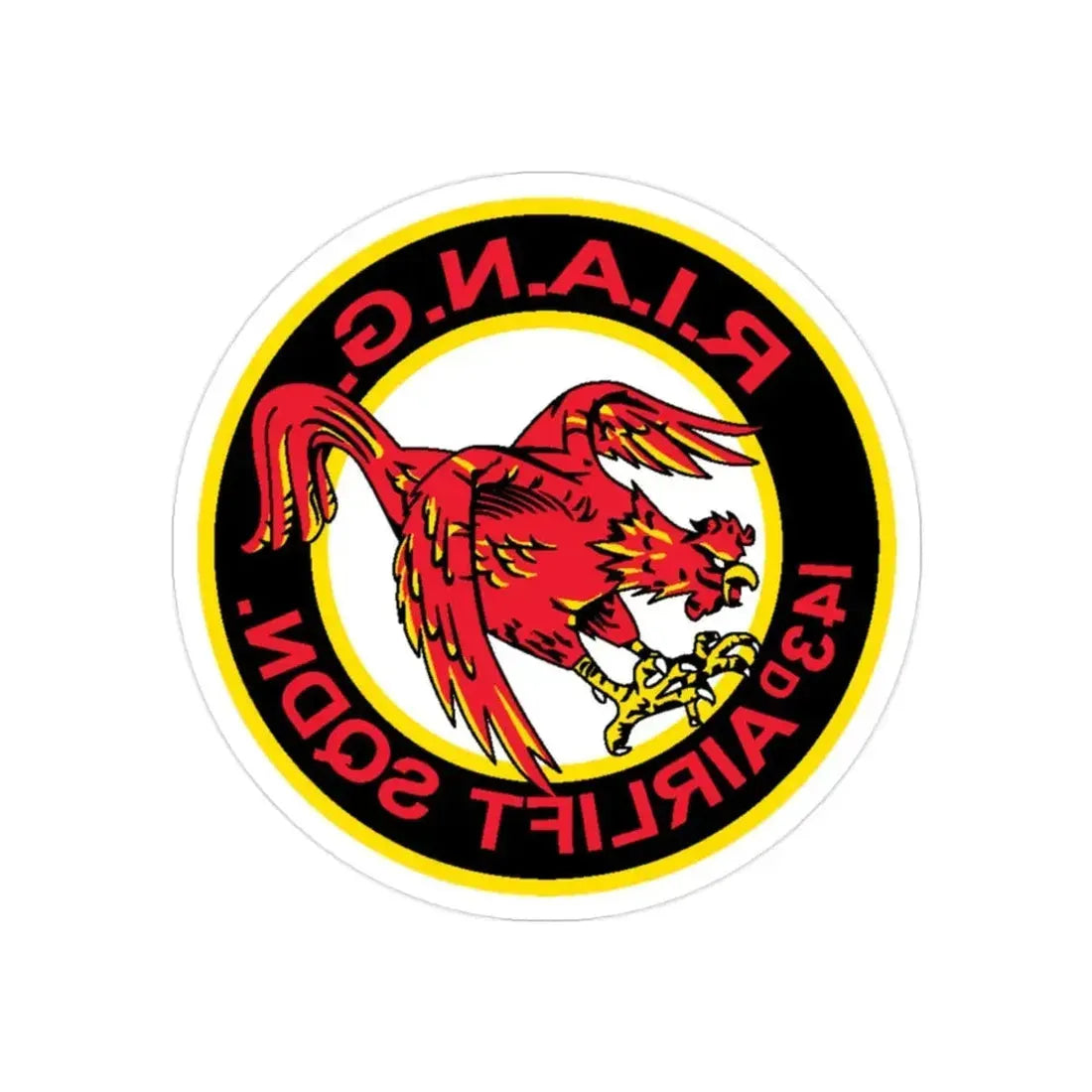 R.I.A.N.G. 143rd Airlift Sq (U.S. Air Force) REVERSE PRINT Transparent Die-Cut STICKER 2 Inch Die-Cut Transparent - The Sticker Space
