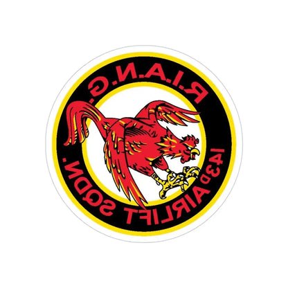 R.I.A.N.G. 143rd Airlift Sq (U.S. Air Force) REVERSE PRINT Transparent Die-Cut STICKER 6 Inch Die-Cut Transparent - The Sticker Space