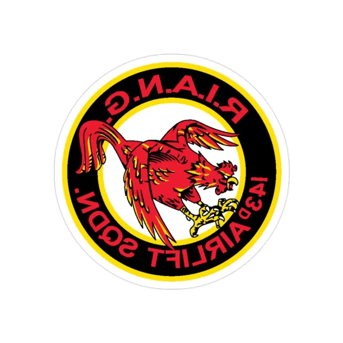 R.I.A.N.G. 143rd Airlift Sq (U.S. Air Force) REVERSE PRINT Transparent Die-Cut STICKER - The Sticker Space