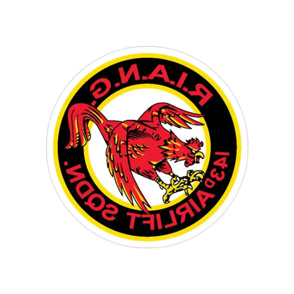 R.I.A.N.G. 143rd Airlift Sq (U.S. Air Force) REVERSE PRINT Transparent Die-Cut STICKER - The Sticker Space