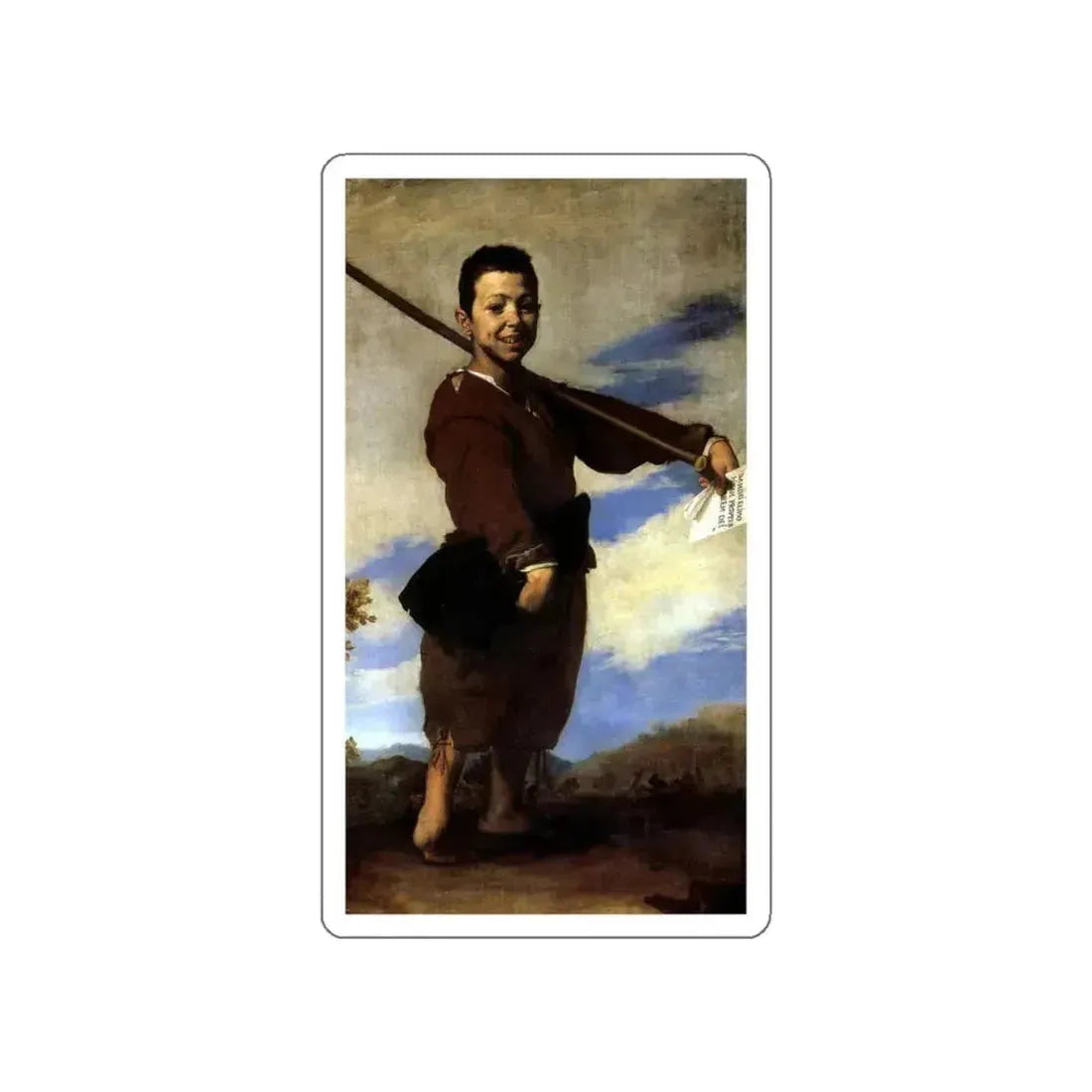 RIBERA, Jusepe de - Clubfooted Boy (Artwork) STICKER Vinyl Die-Cut Decal White Die-Cut 4 Inch - The Sticker Space