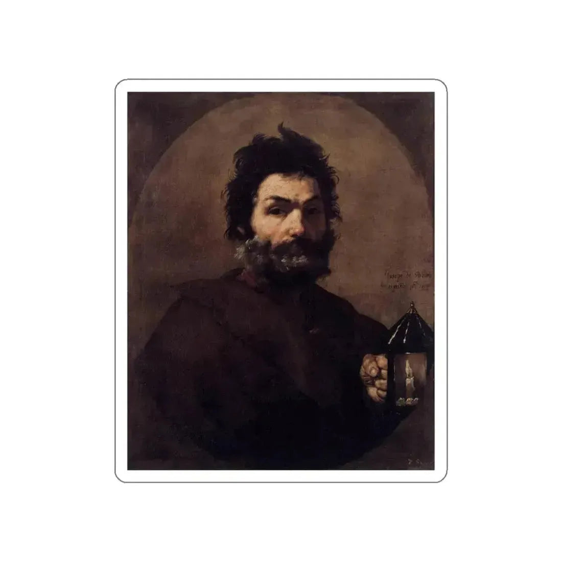 RIBERA, Jusepe de - Diogenes (Artwork) STICKER Vinyl Die-Cut Decal White Die-Cut 5 Inch - The Sticker Space