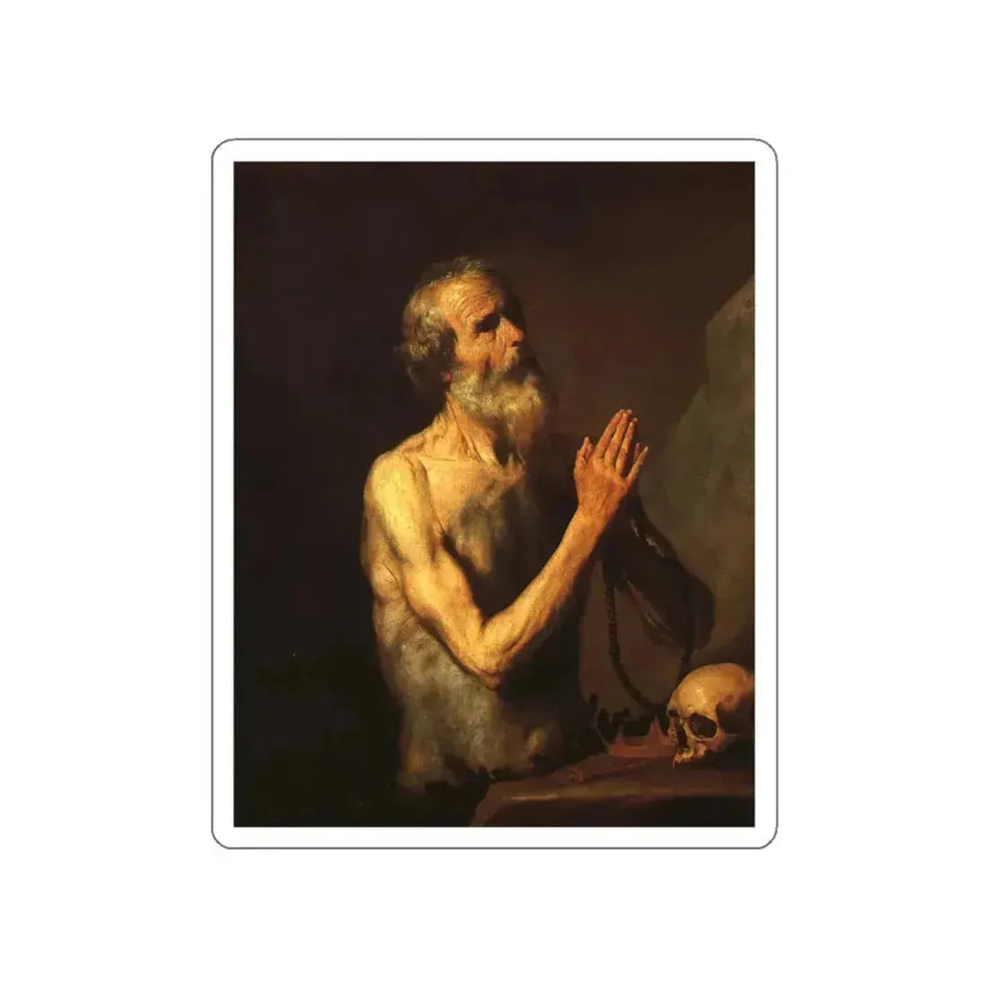 RIBERA, Jusepe de - Saint Onufri (Artwork) STICKER Vinyl Die-Cut Decal White Die-Cut 6 Inch - The Sticker Space