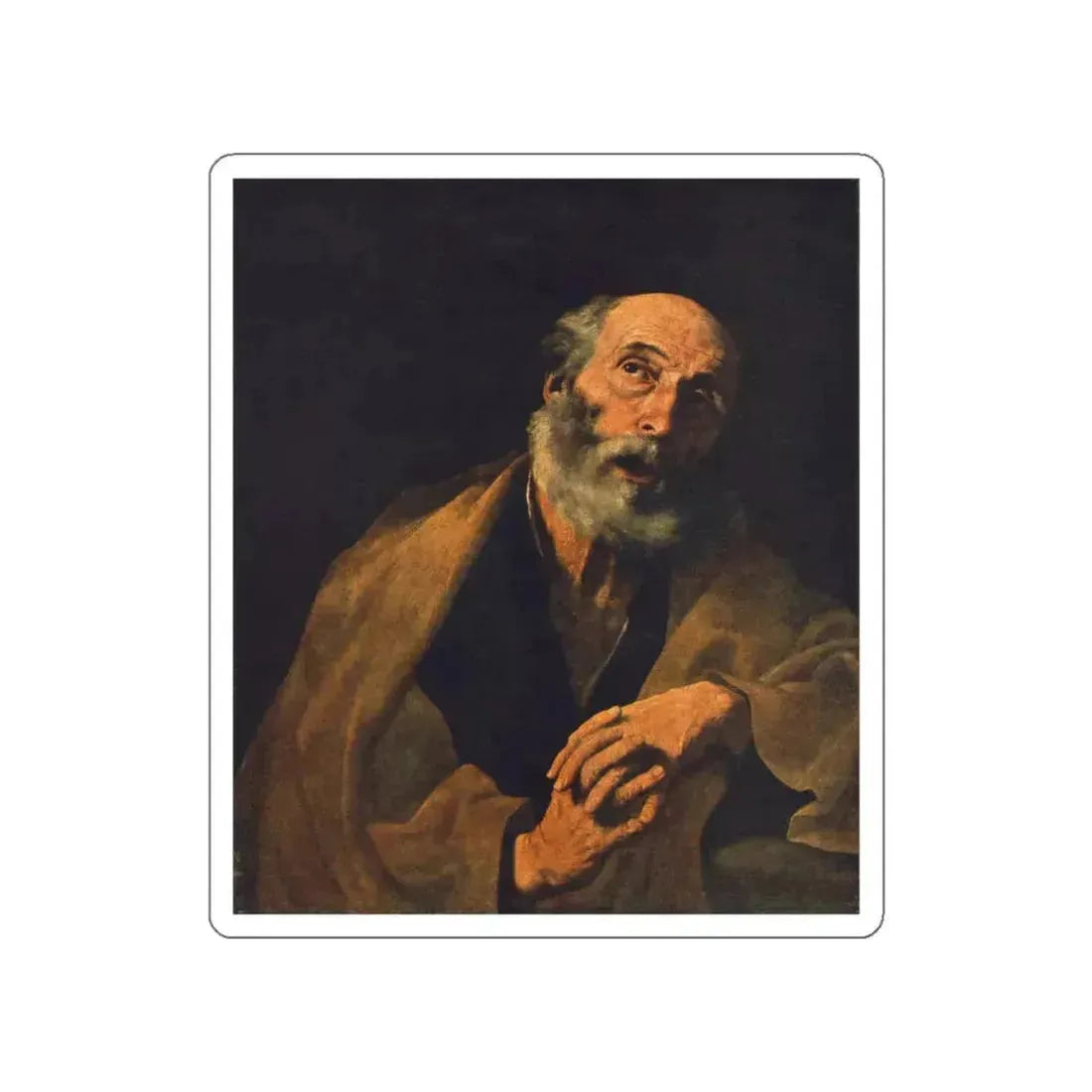 RIBERA, Jusepe de - St Peter (Artwork) STICKER Vinyl Die-Cut Decal White Die-Cut 5 Inch - The Sticker Space