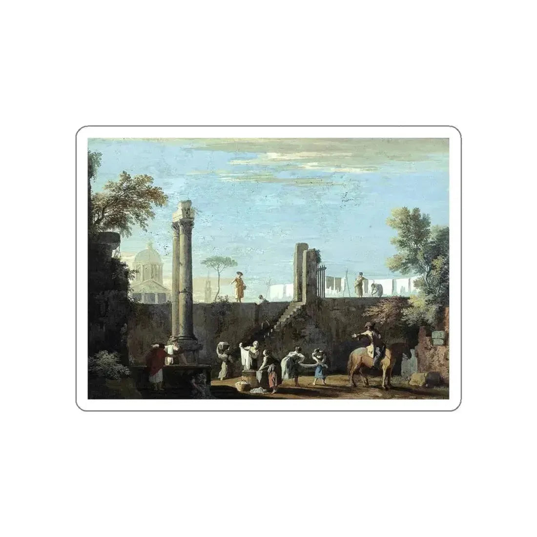 RICCI, Marco - Figures among Ruins (Artwork) STICKER Vinyl Die-Cut Decal White Die-Cut 4 Inch - The Sticker Space