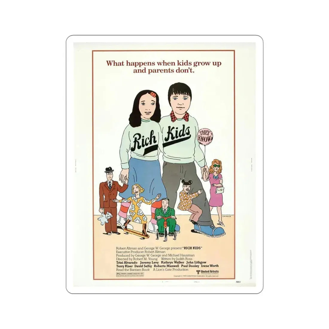 Rich Kids 1979 Movie Poster STICKER Vinyl Die-Cut Decal 4 Inch - The Sticker Space
