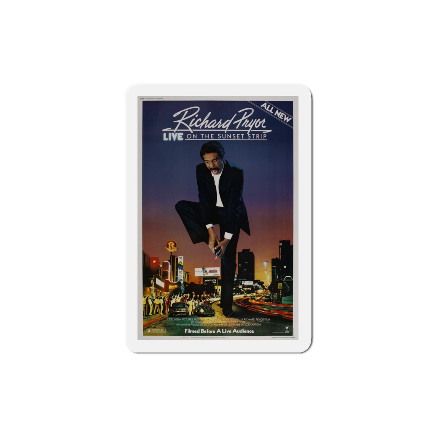 Richard Pryor Live on the Sunset Strip 1982 Movie Poster Die-Cut Magnet-3" x 3"-The Sticker Space