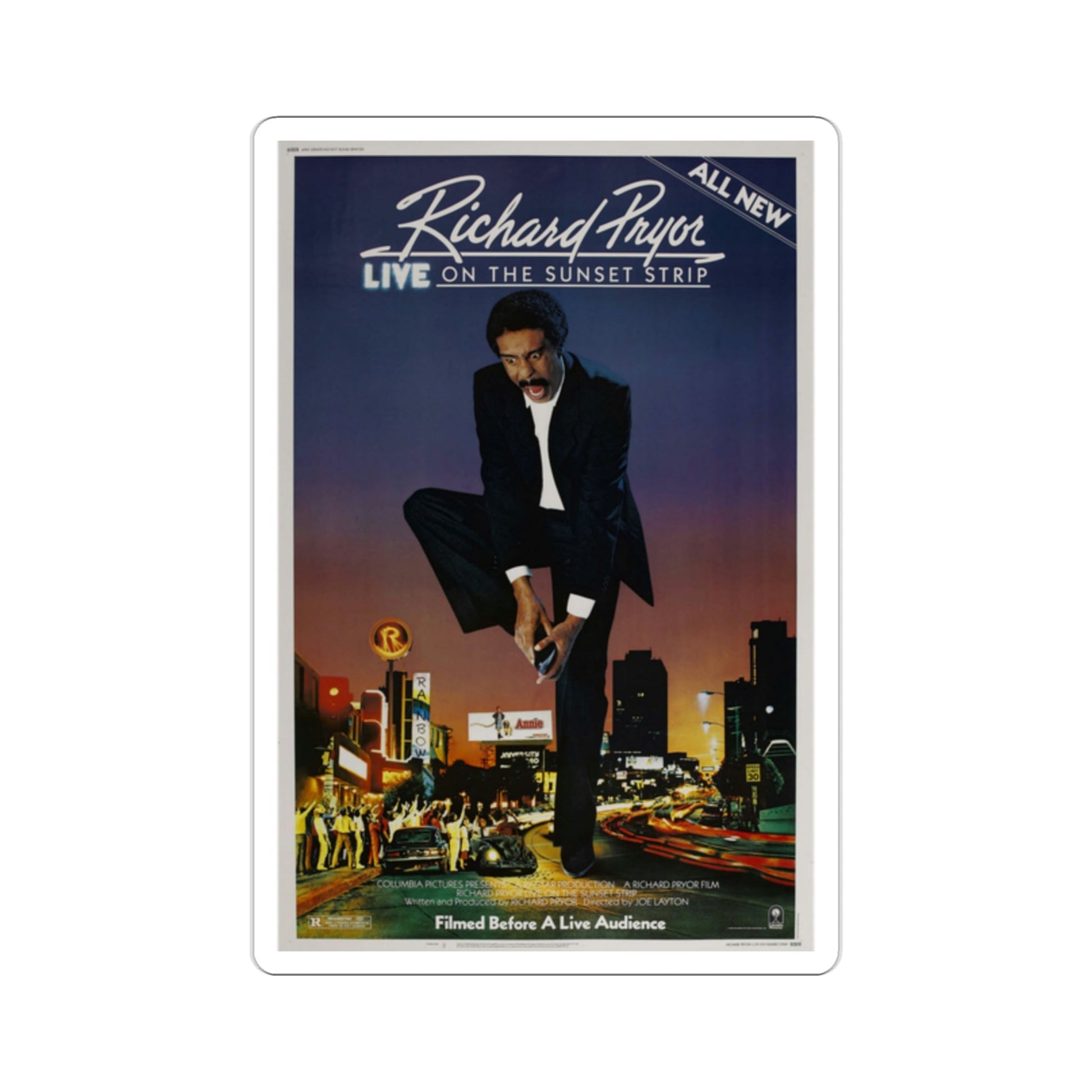 Richard Pryor Live on the Sunset Strip 1982 Movie Poster STICKER Vinyl Die-Cut Decal-2 Inch-The Sticker Space