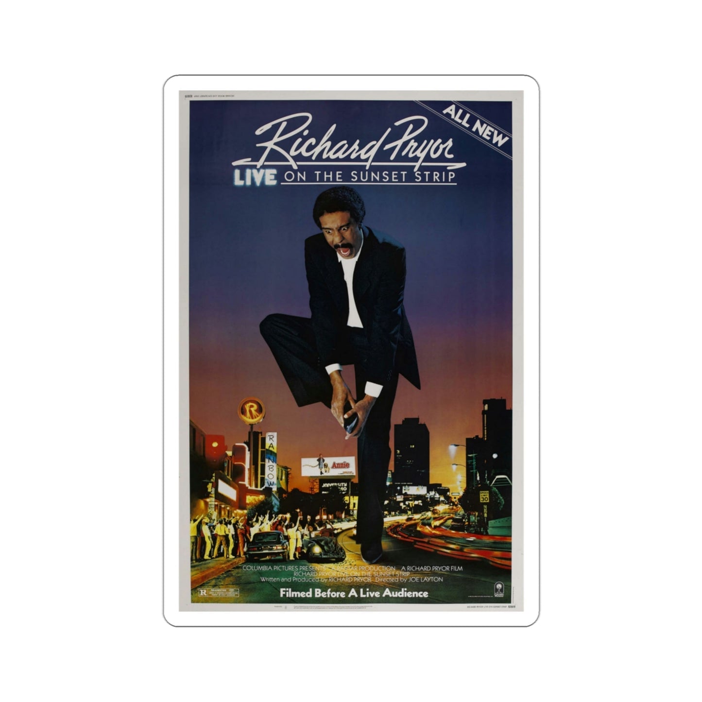 Richard Pryor Live on the Sunset Strip 1982 Movie Poster STICKER Vinyl Die-Cut Decal-3 Inch-The Sticker Space