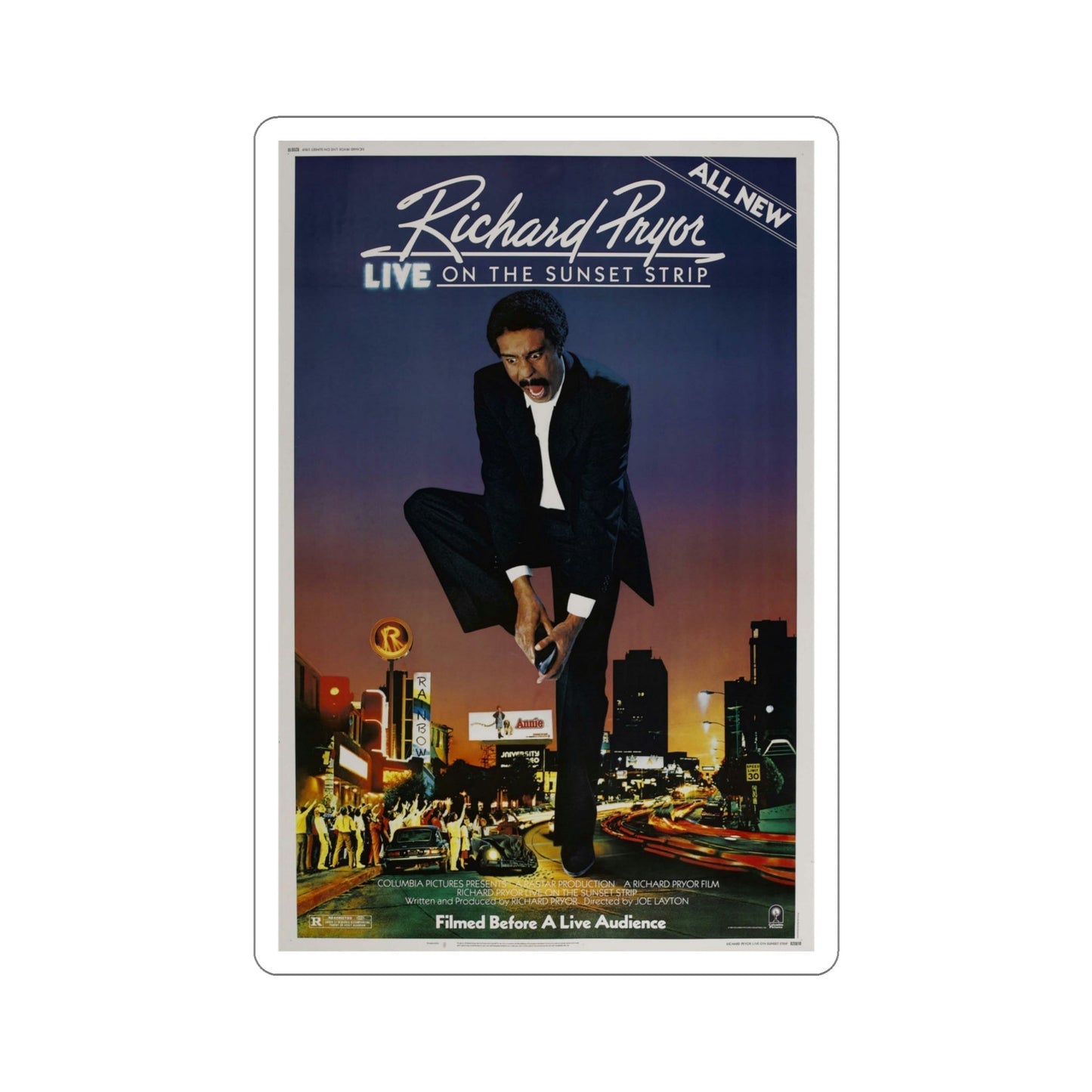 Richard Pryor Live on the Sunset Strip 1982 Movie Poster STICKER Vinyl Die-Cut Decal-4 Inch-The Sticker Space