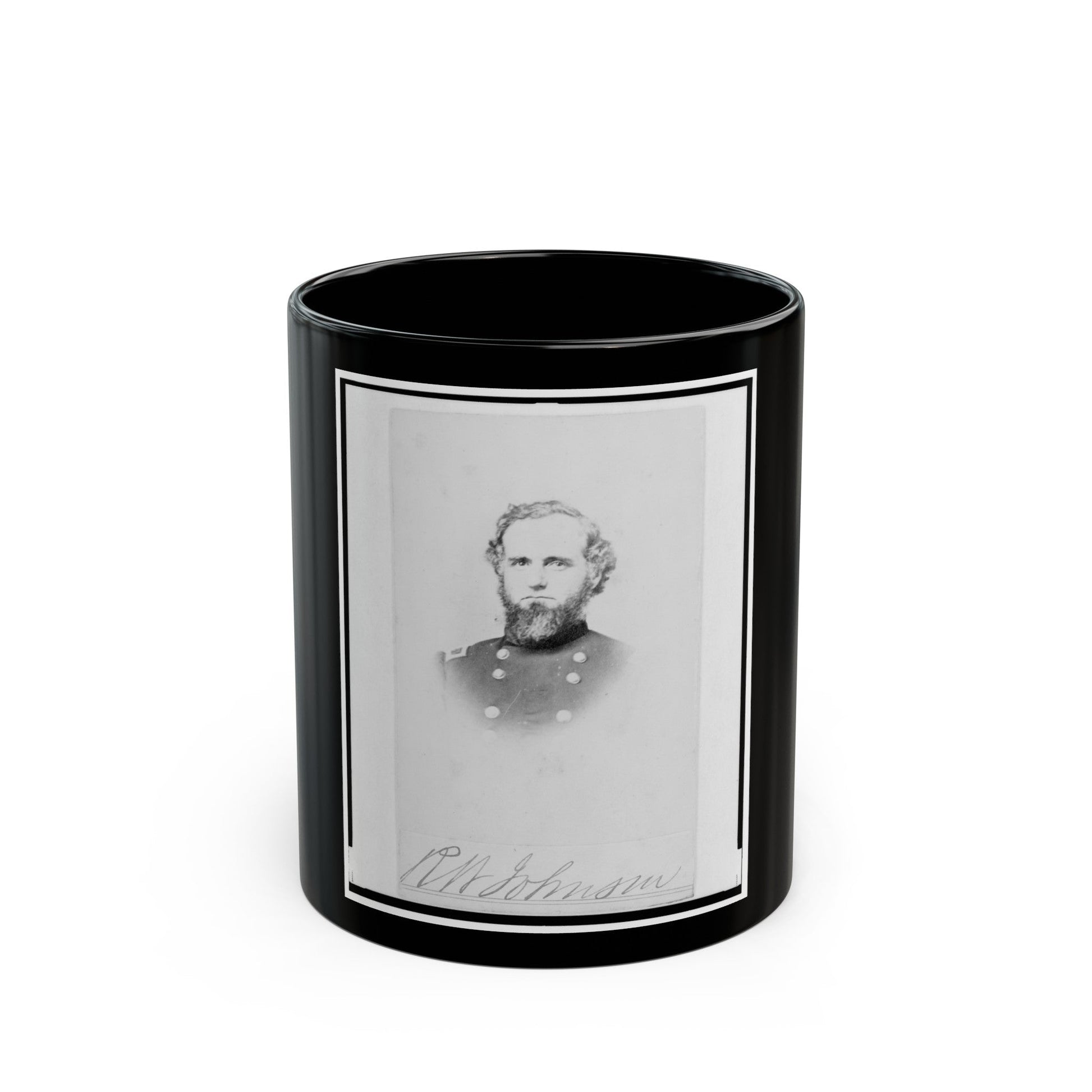 Richard W. Johnson, Union General, Bust Portrait, Facing Front (U.S. Civil War) Black Coffee Mug-11oz-The Sticker Space