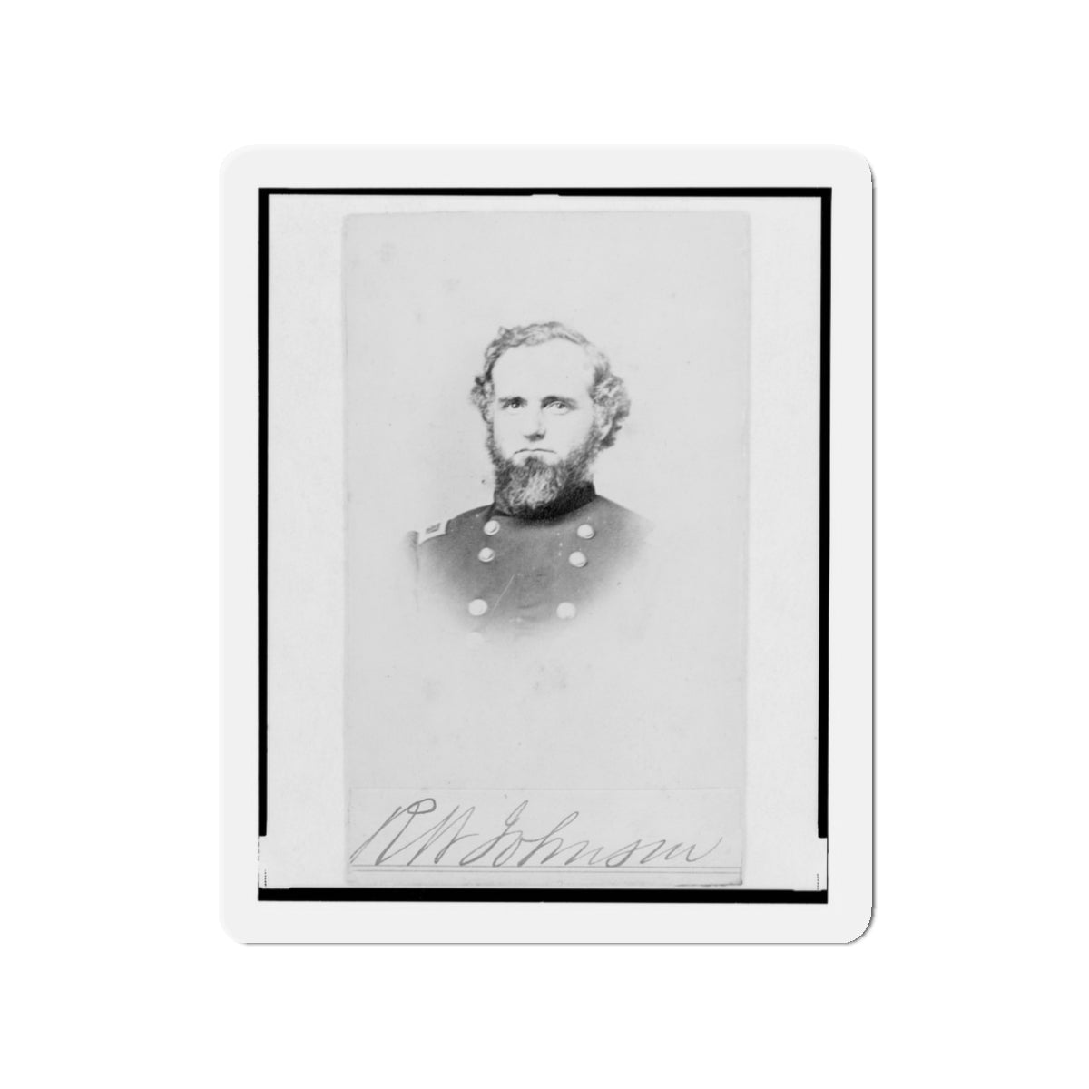 Richard W. Johnson, Union General, Bust Portrait, Facing Front (U.S. Civil War) Refrigerator Magnet-3" x 3"-The Sticker Space