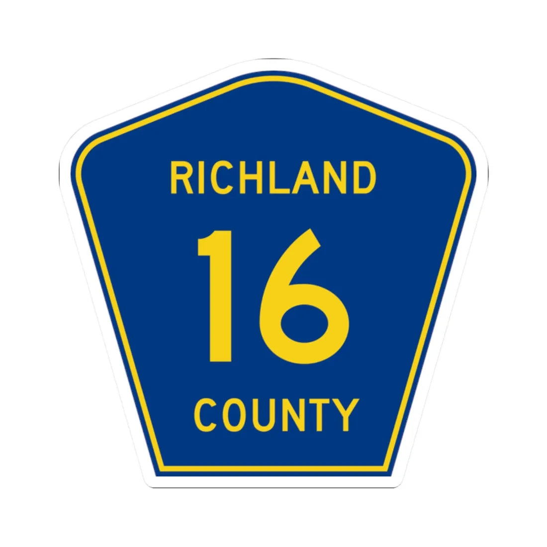 Richland County Route 16 ND (North Dakota) (Road Sign) STICKER Vinyl Kiss-Cut Decal 2 Inch White - The Sticker Space