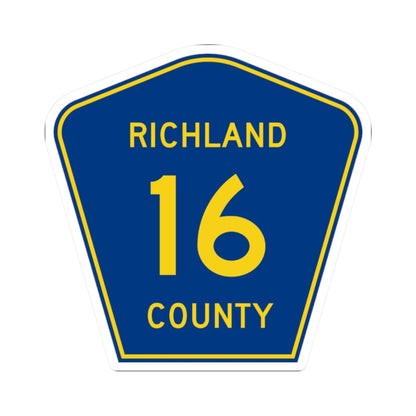 Richland County Route 16 ND (North Dakota) (Road Sign) STICKER Vinyl Kiss-Cut Decal 2 Inch White - The Sticker Space