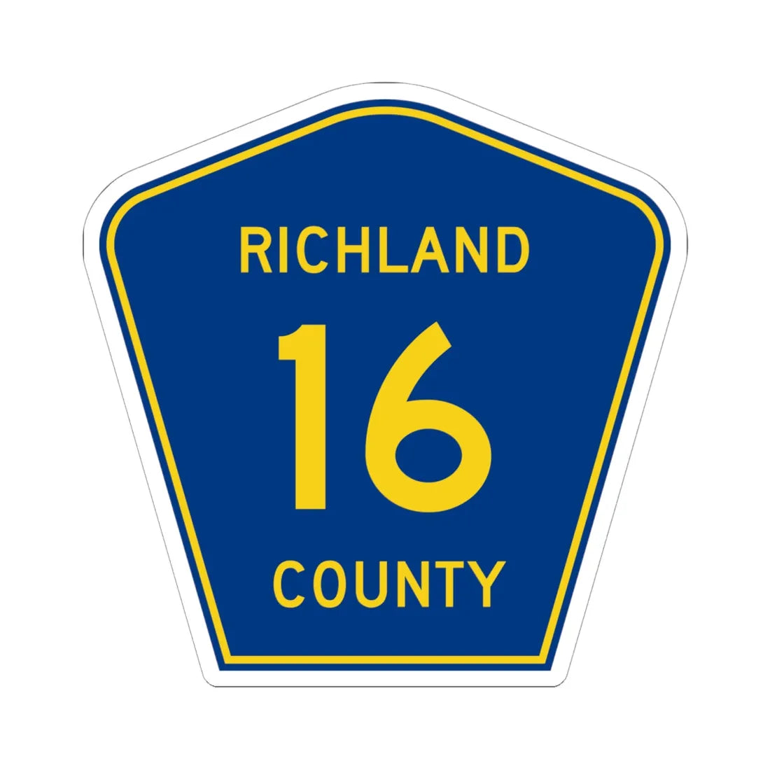 Richland County Route 16 ND (North Dakota) (Road Sign) STICKER Vinyl Kiss-Cut Decal 6 Inch White - The Sticker Space