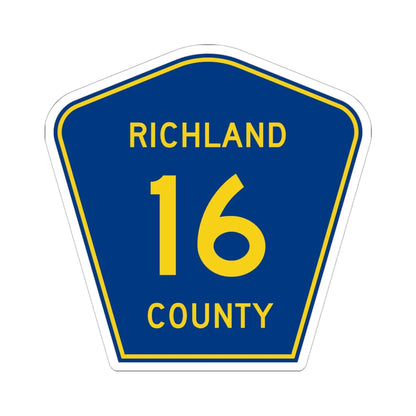 Richland County Route 16 ND (North Dakota) (Road Sign) STICKER Vinyl Kiss-Cut Decal 6 Inch White - The Sticker Space