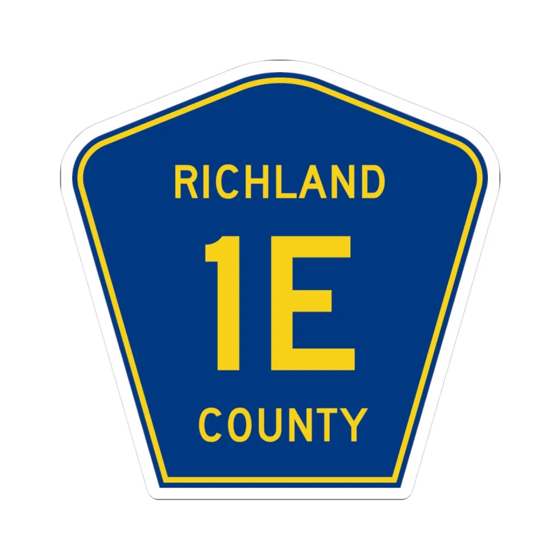 Richland County Route 1E ND (North Dakota) (Road Sign) STICKER Vinyl Kiss-Cut Decal 3 Inch White - The Sticker Space