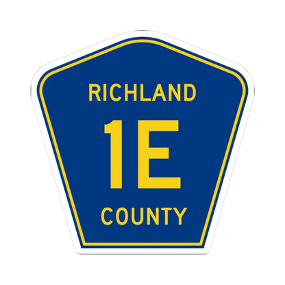 Richland County Route 1E ND (North Dakota) (Road Sign) STICKER Vinyl Kiss-Cut Decal 3 Inch White - The Sticker Space