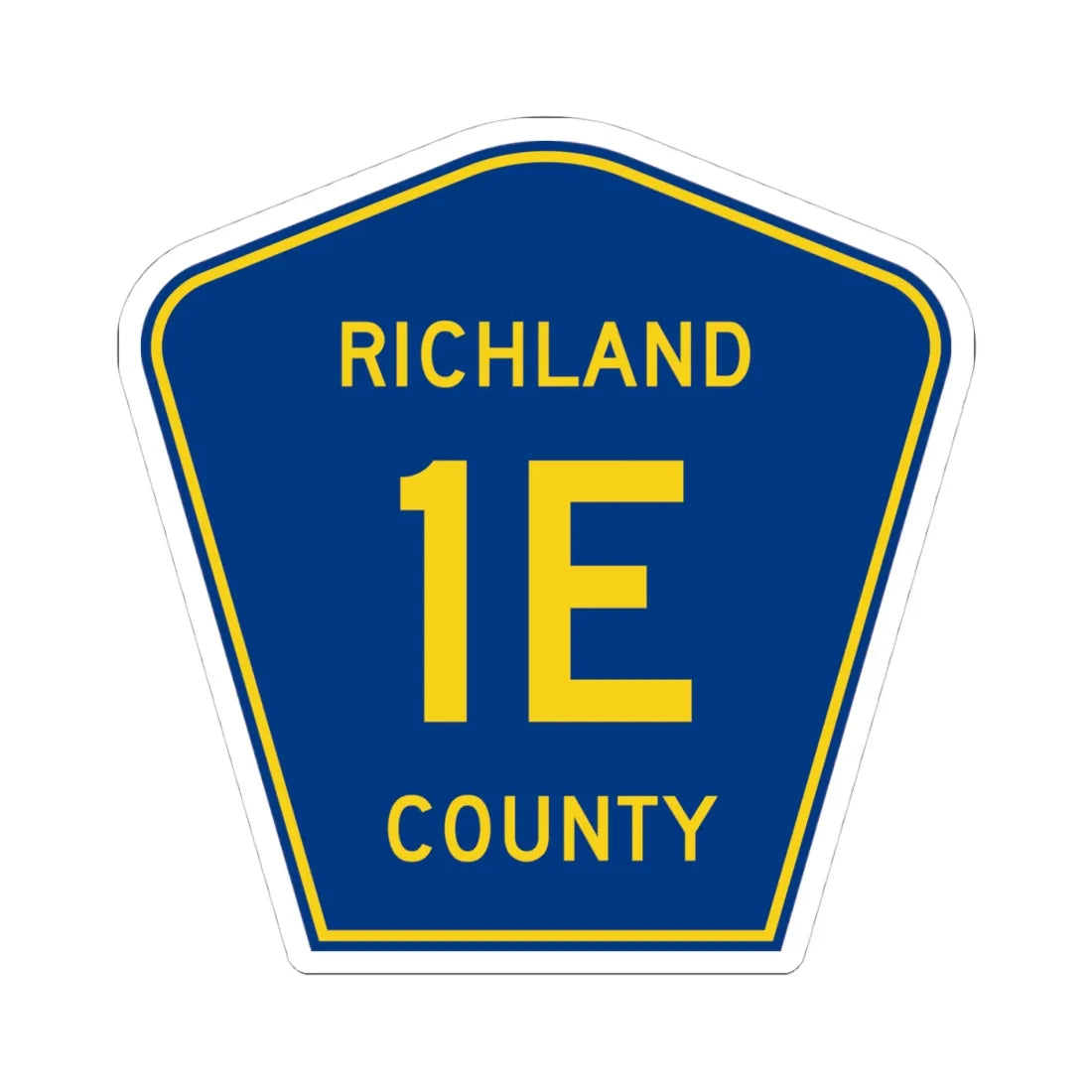 Richland County Route 1E ND (North Dakota) (Road Sign) STICKER Vinyl Kiss-Cut Decal 4 Inch White - The Sticker Space