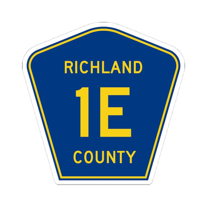 Richland County Route 1E ND (North Dakota) (Road Sign) STICKER Vinyl Kiss-Cut Decal 4 Inch White - The Sticker Space