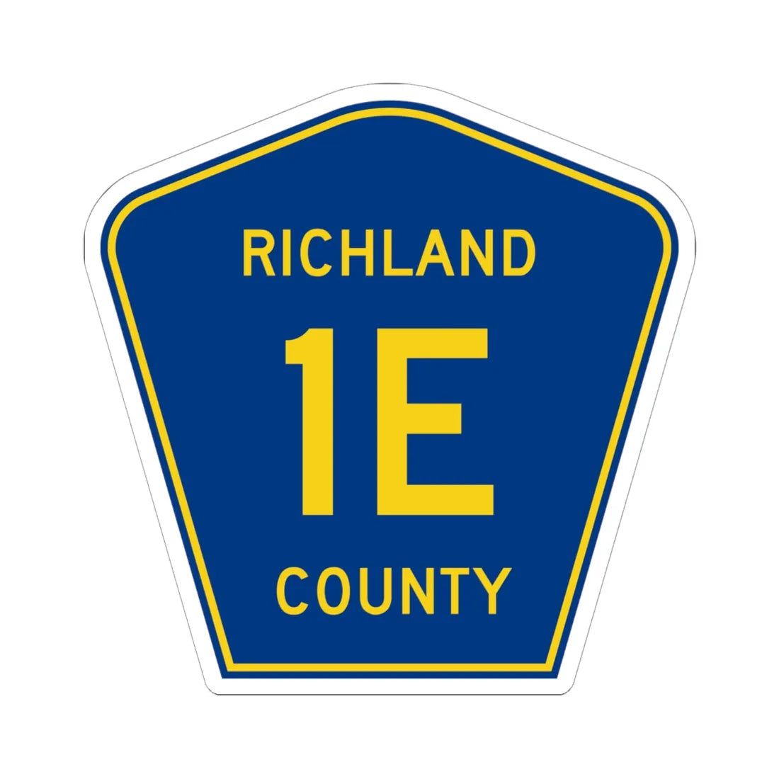 Richland County Route 1E ND (North Dakota) (Road Sign) STICKER Vinyl Kiss-Cut Decal 6 Inch White - The Sticker Space