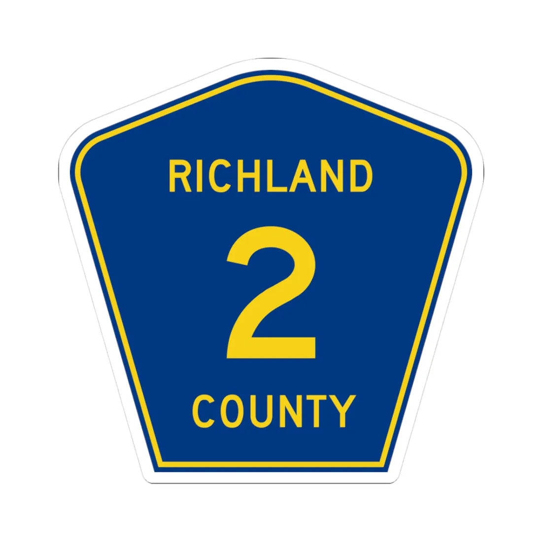 Richland County Route 2 ND (North Dakota) (Road Sign) STICKER Vinyl Kiss-Cut Decal 3 Inch White - The Sticker Space