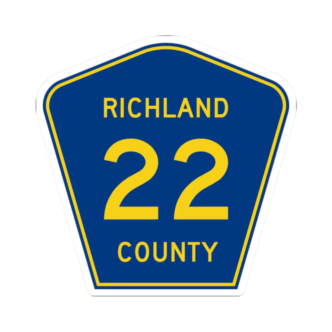 Richland County Route 22 ND (North Dakota) (Road Sign) STICKER Vinyl Kiss-Cut Decal 2 Inch White - The Sticker Space