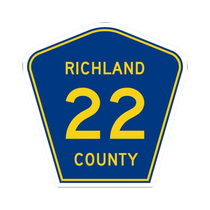 Richland County Route 22 ND (North Dakota) (Road Sign) STICKER Vinyl Kiss-Cut Decal 2 Inch White - The Sticker Space