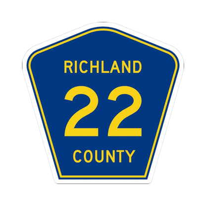 Richland County Route 22 ND (North Dakota) (Road Sign) STICKER Vinyl Kiss-Cut Decal 3 Inch White - The Sticker Space