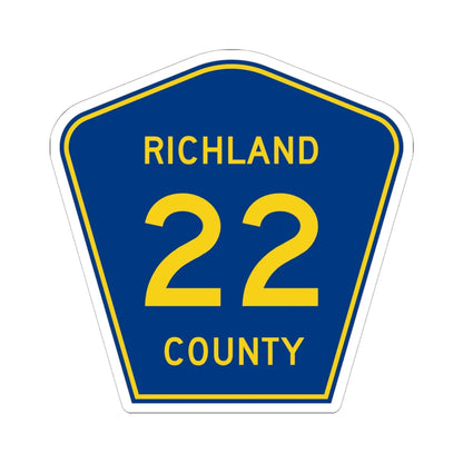 Richland County Route 22 ND (North Dakota) (Road Sign) STICKER Vinyl Kiss-Cut Decal 6 Inch White - The Sticker Space