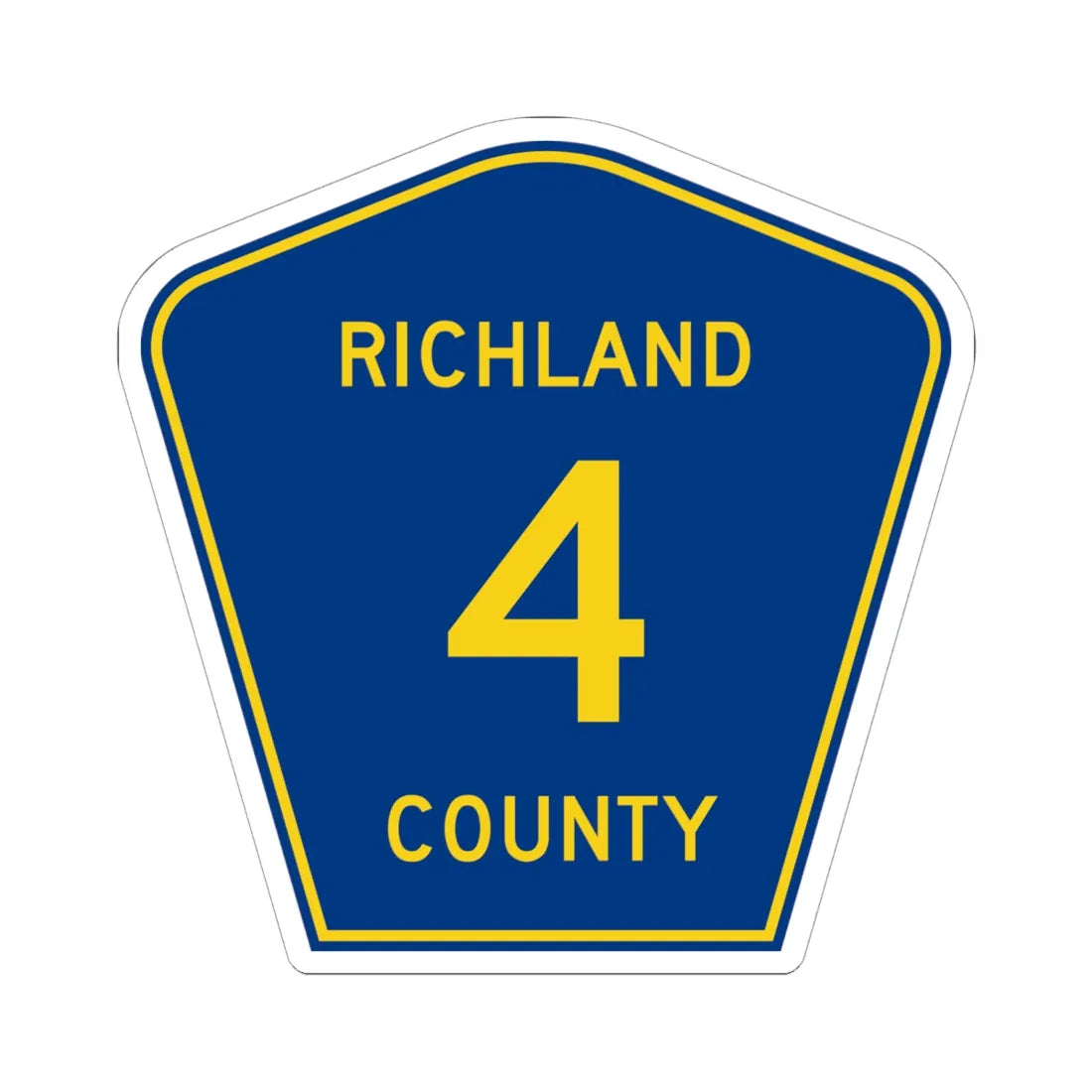 Richland County Route 4 ND (North Dakota) (Road Sign) STICKER Vinyl Kiss-Cut Decal 6 Inch White - The Sticker Space