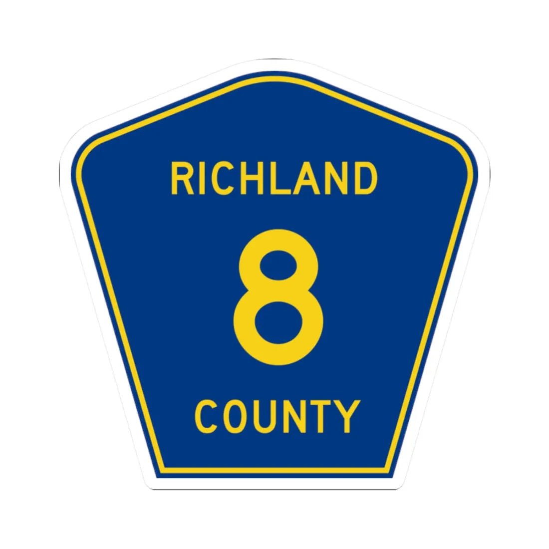 Richland County Route 8 ND (North Dakota) (Road Sign) STICKER Vinyl Kiss-Cut Decal 2 Inch White - The Sticker Space