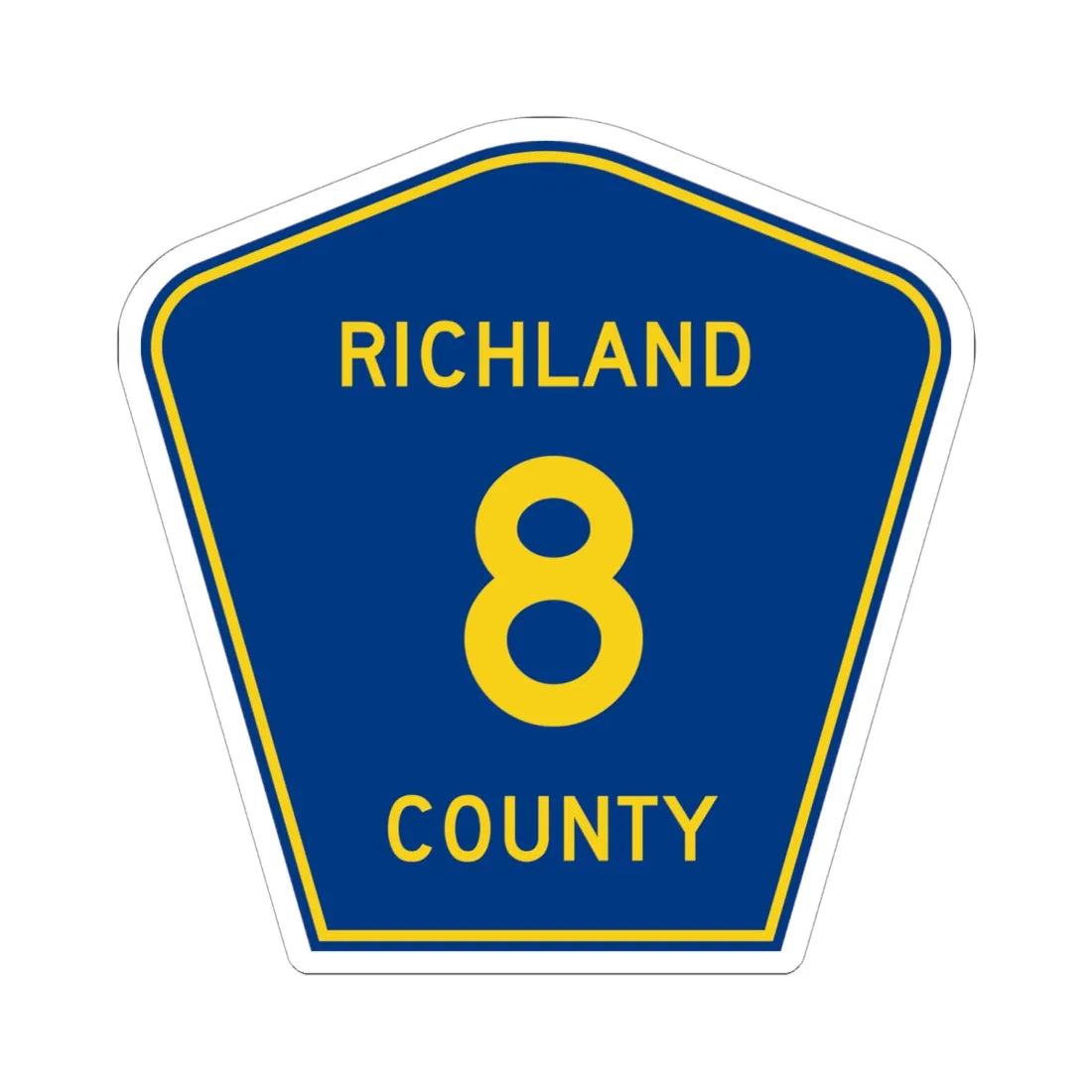 Richland County Route 8 ND (North Dakota) (Road Sign) STICKER Vinyl Kiss-Cut Decal 6 Inch White - The Sticker Space