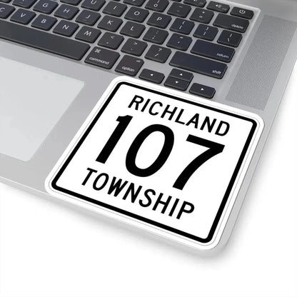 Richland Township Route 107 Logan County Ohio (Ohio) (Road Sign) STICKER Vinyl Kiss-Cut Decal - The Sticker Space