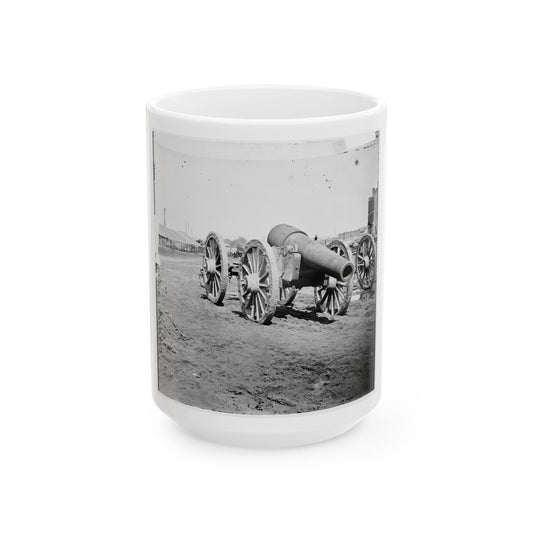 Richmond, Va. Captured Siege Guns At Rocketts 001 (U.S. Civil War) White Coffee Mug-15oz-The Sticker Space