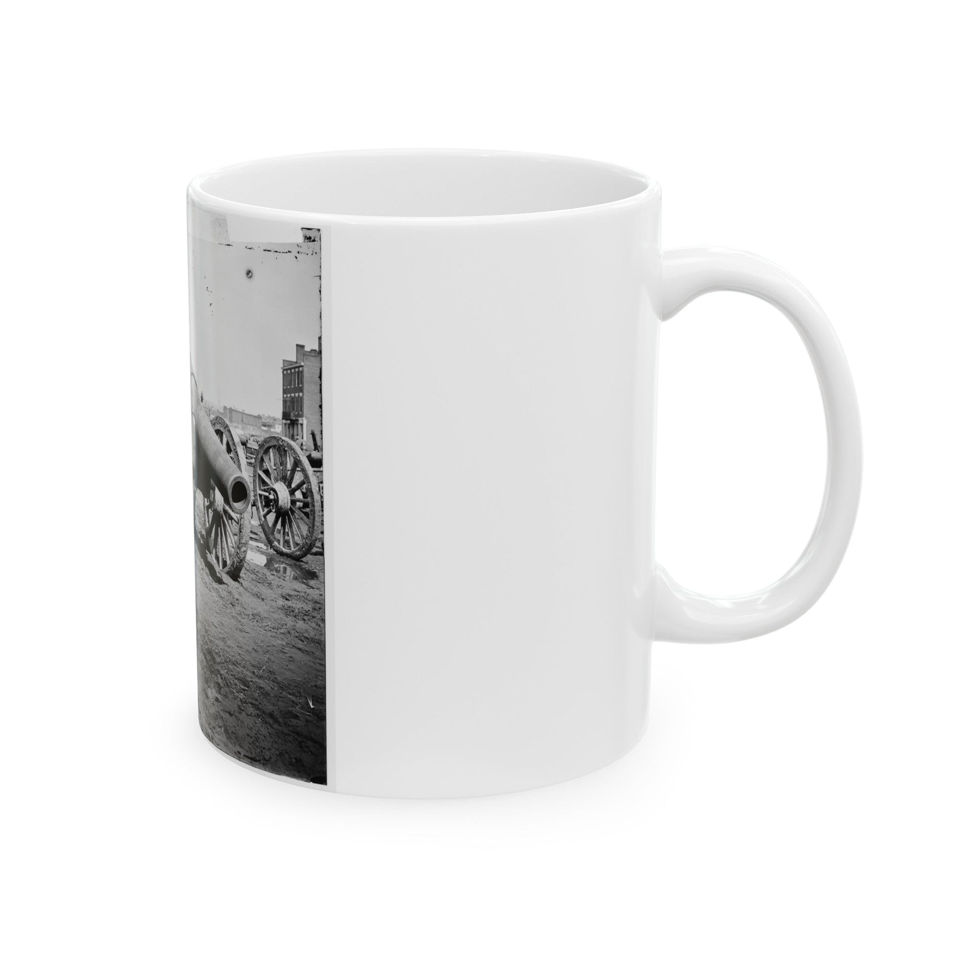 Richmond, Va. Captured Siege Guns At Rocketts 001 (U.S. Civil War) White Coffee Mug-The Sticker Space