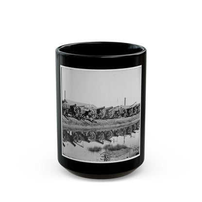 Richmond, Va. Captured Siege Guns At Rocketts; Different View 001 (U.S. Civil War) Black Coffee Mug-15oz-The Sticker Space