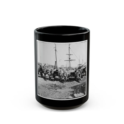 Richmond, Va. Captured Siege Guns At Rocketts; Different View 002 (U.S. Civil War) Black Coffee Mug-15oz-The Sticker Space