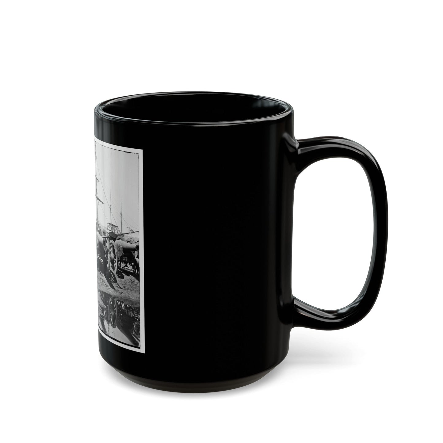 Richmond, Va. Captured Siege Guns At Rocketts; Different View 002 (U.S. Civil War) Black Coffee Mug-The Sticker Space