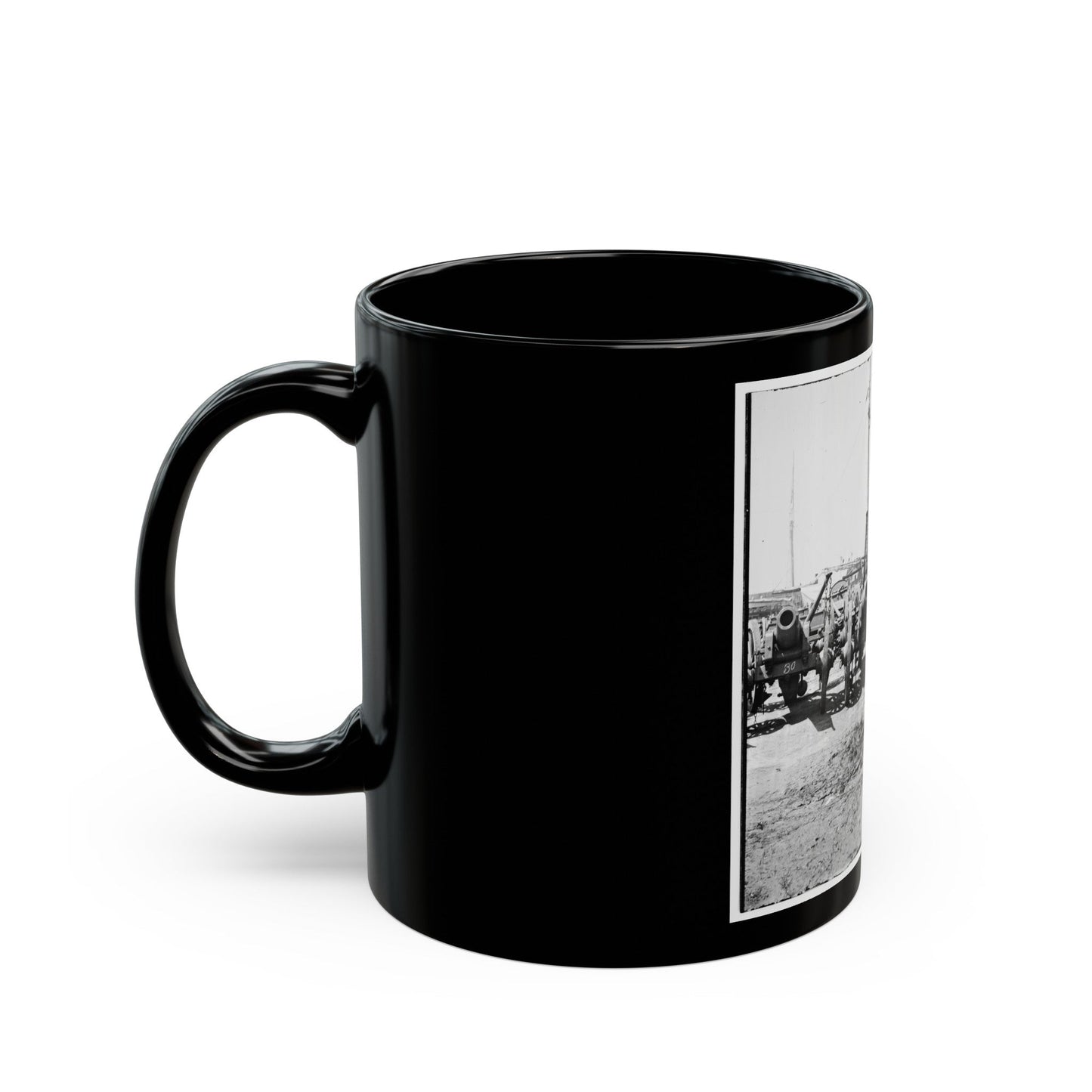 Richmond, Va. Captured Siege Guns At Rocketts; Different View 002 (U.S. Civil War) Black Coffee Mug-The Sticker Space